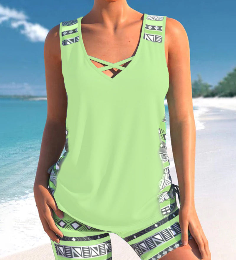 Márcia - Tankini s geometrickým vzorom