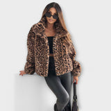 Leonor - Kabát s Leopardím Vzorom