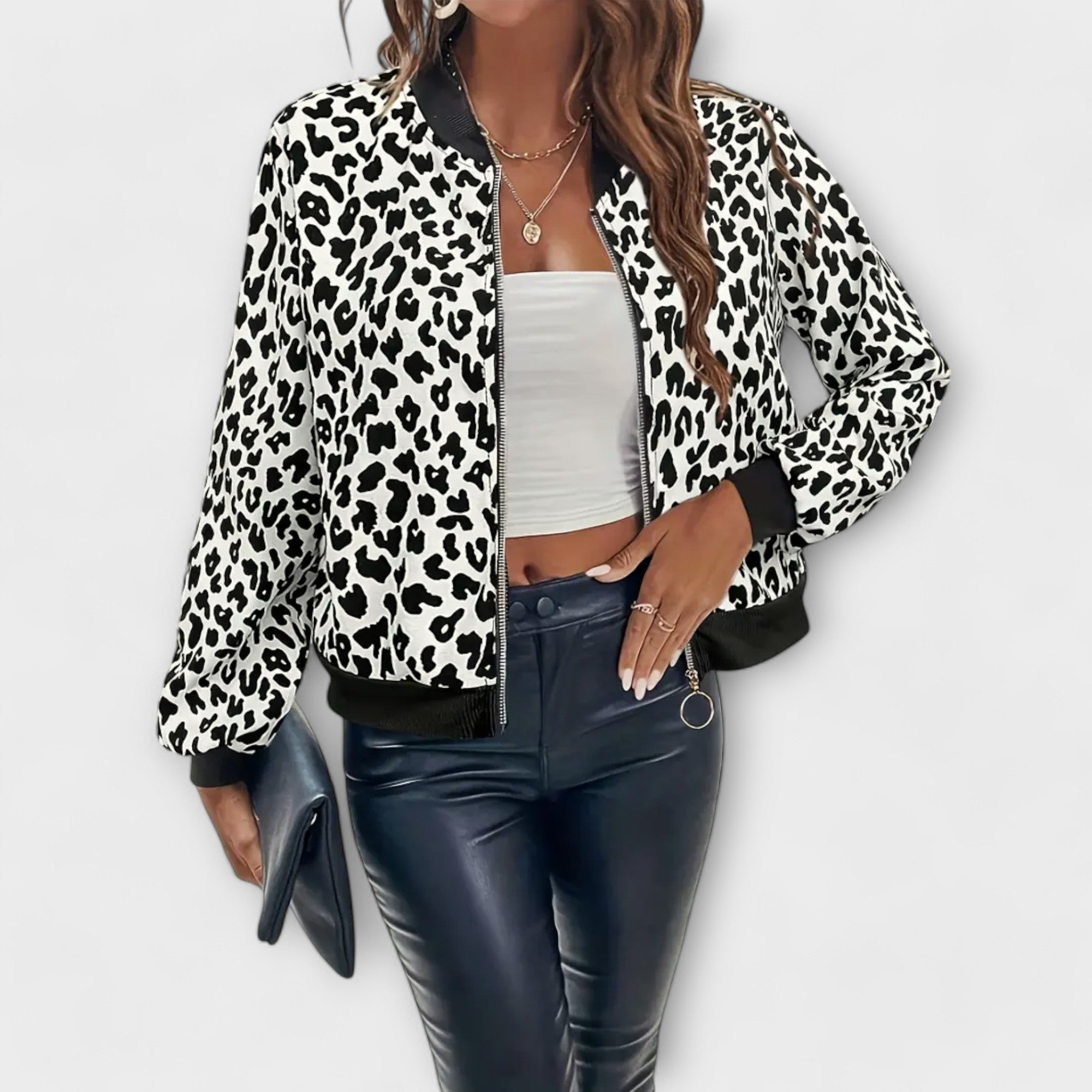 Raquel - Elegantný Kabát s Leopardím Vzorom