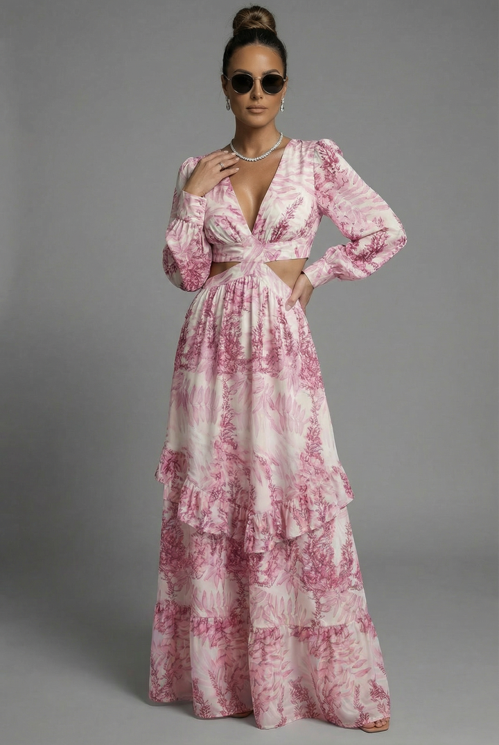 Zdenka | Vestito maxi testurizzato senza maniche