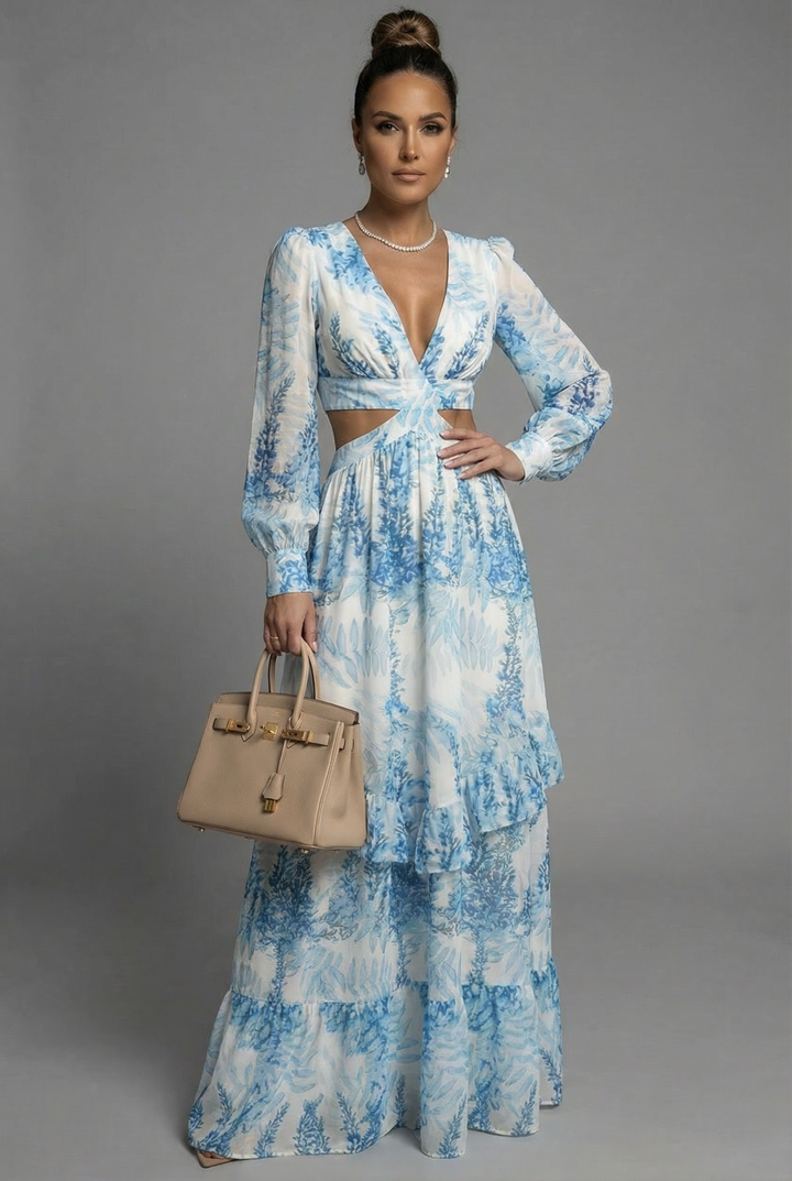 Zdenka | Vestito maxi testurizzato senza maniche