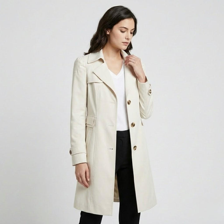 Trench elegante in misto cotone con vestibilità aderente