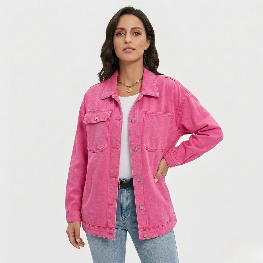 Giacca in denim a camicia con taglio loose