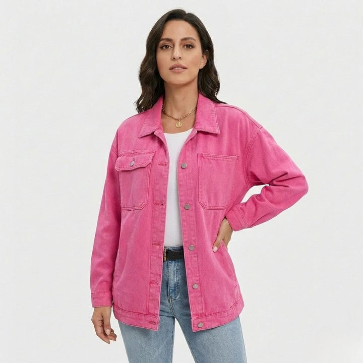 Giacca in denim a camicia con taglio loose