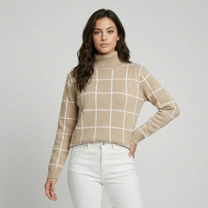 Maglione a collo alto con motivo geometrico