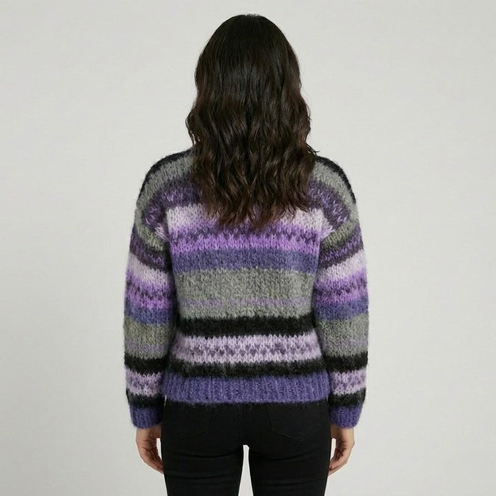 Maglione morbido a maglia con motivo a righe