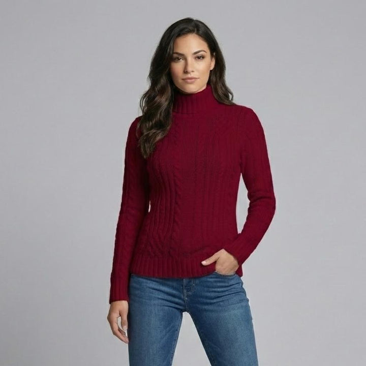 Maglione aderente a maglia con motivo a trecce