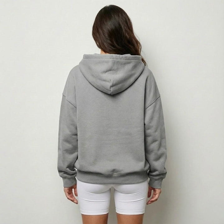 Felpa in misto cotone con taglio oversize e cappuccio
