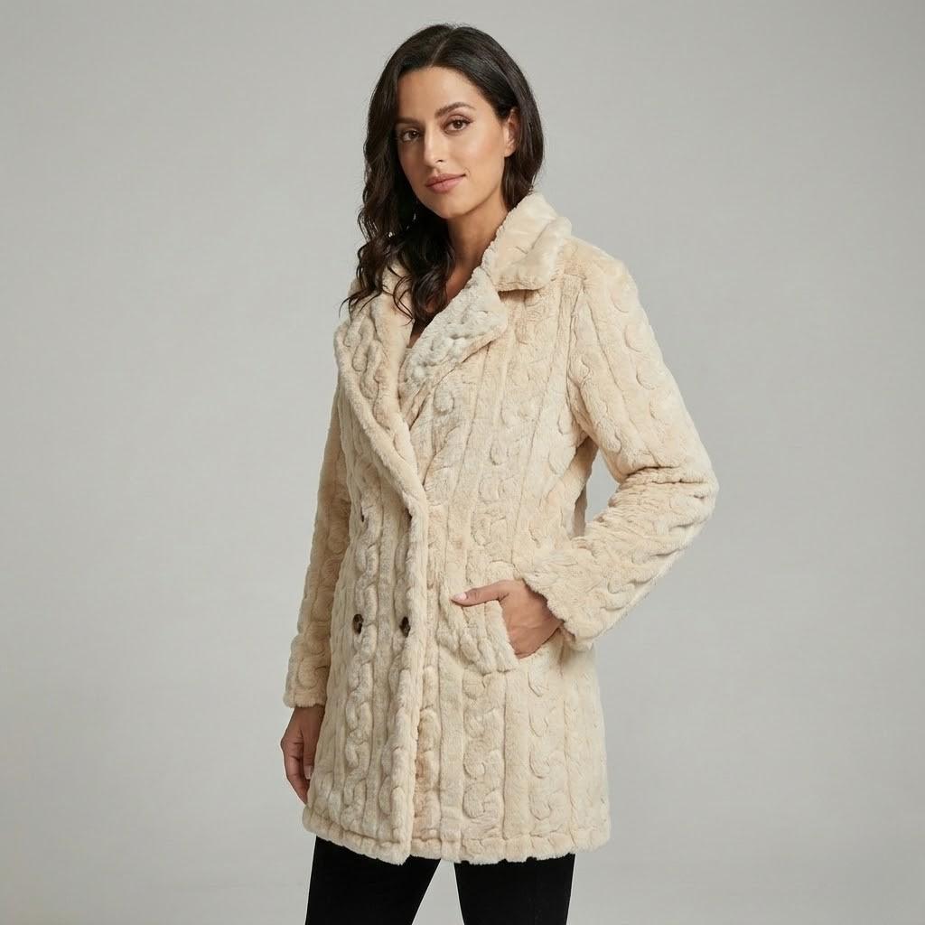 Cappotto lungo in maglia morbida a taglio dritto