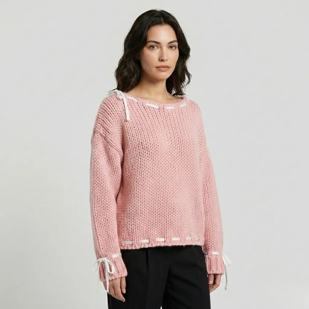 Maglione morbido a maglia di taglio ampio per l&