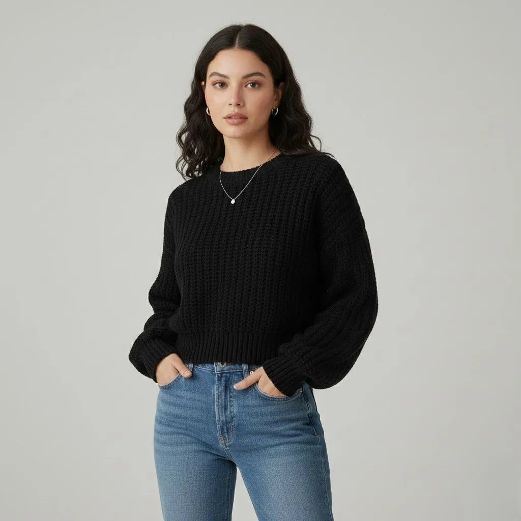 Maglione morbido a coste di taglio comodo