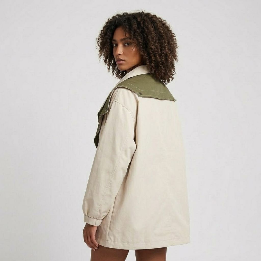 Parka corta con cappuccio in stile urbano