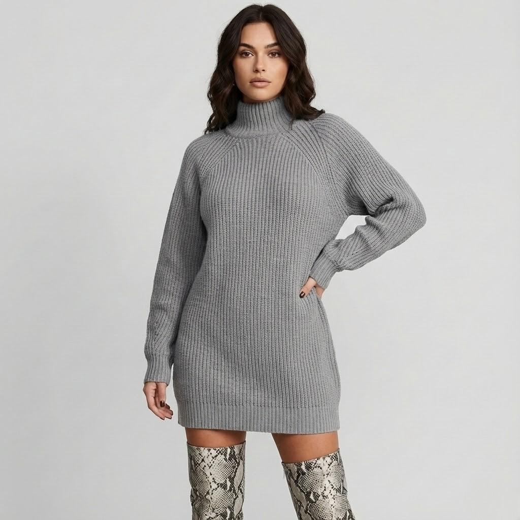 Maglione ampio in lana con colletto avvolgente