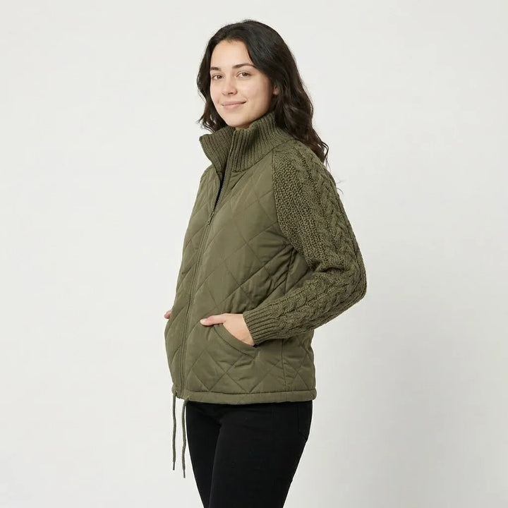 Gilet imbottito in cotone con colletto alto