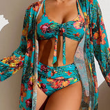 Luisa - Bikiní s šatkou v kvetinovom vzore