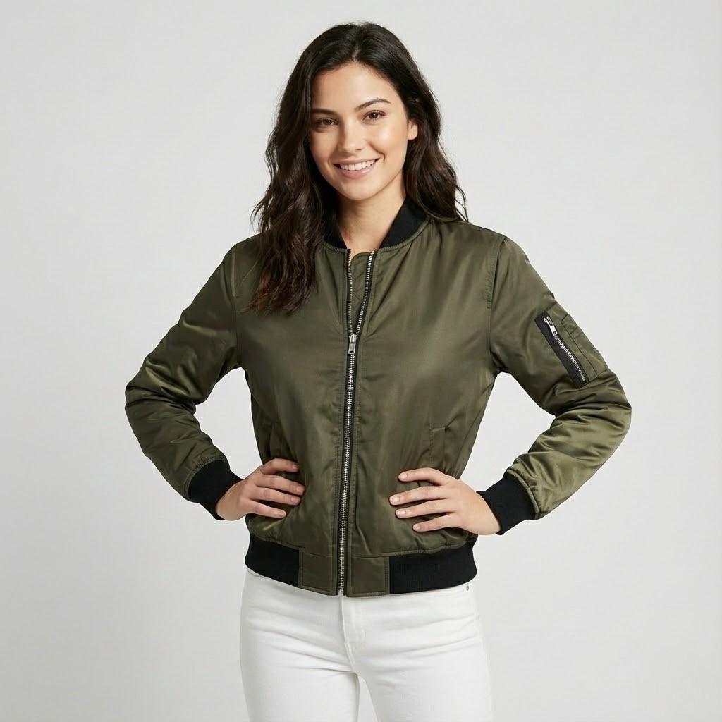 Giacca bomber leggera di taglio classico in stile urbano