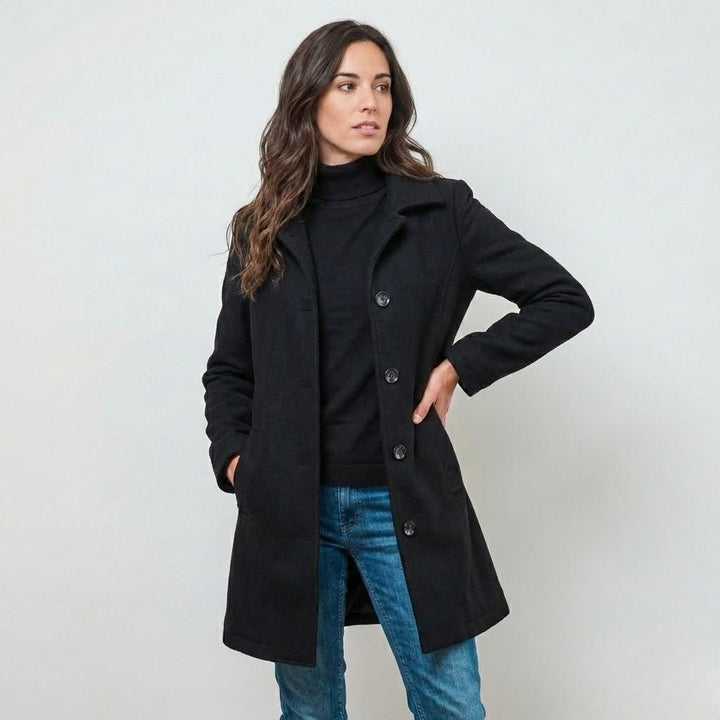 Cappotto classico in misto lana con taglio dritto in stile urbano