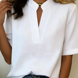 Margaux | Blúzka Chic s V-krkom a Zlatým Detailom
