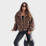 Leonor - Kabát s Leopardím Vzorom