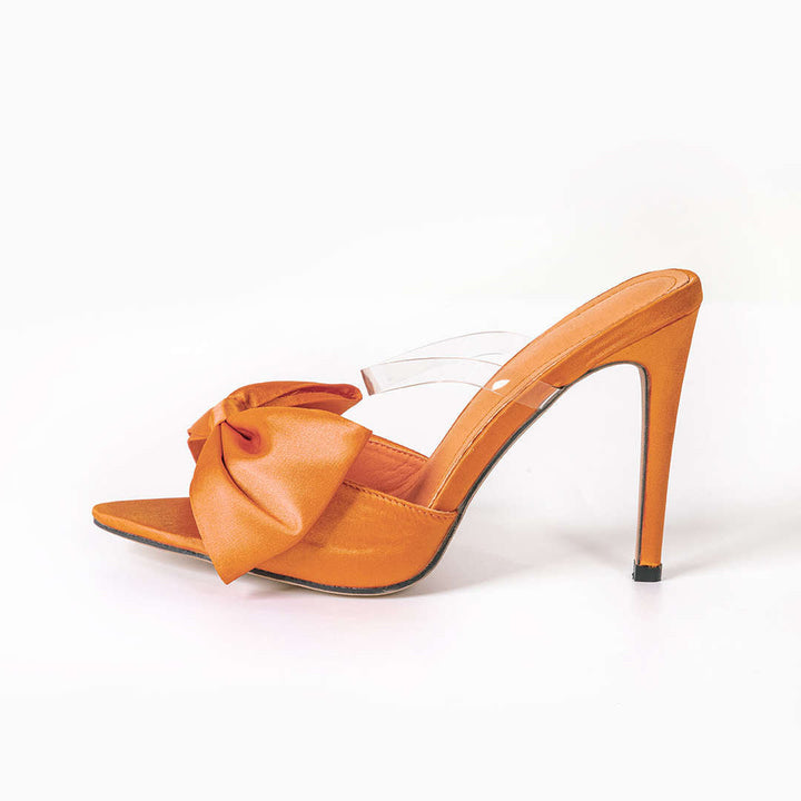 Slingback décolleté con tacco alto e fiocco