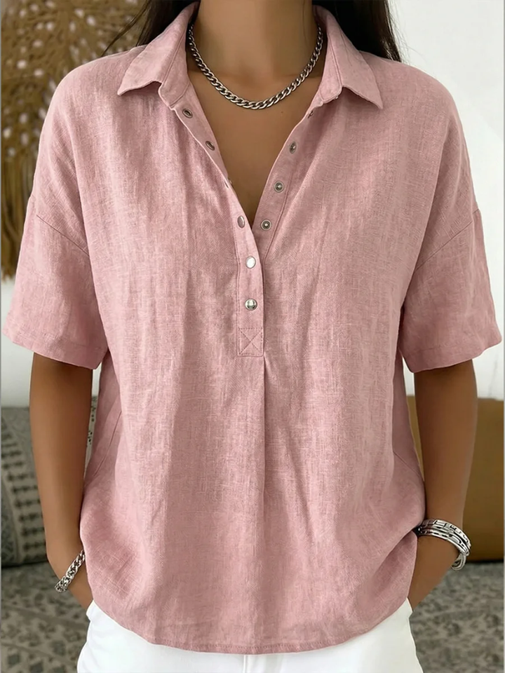 Viktória | Blusa ampia con colletto e maniche corte