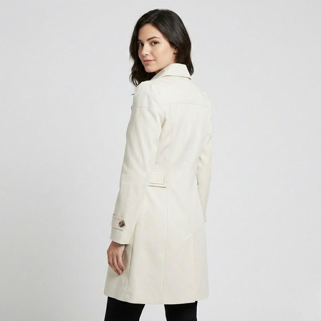 Trench elegante in misto cotone con vestibilità aderente