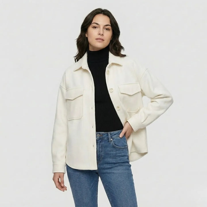 Giacca a camicia monocolore in stile urbano moderno