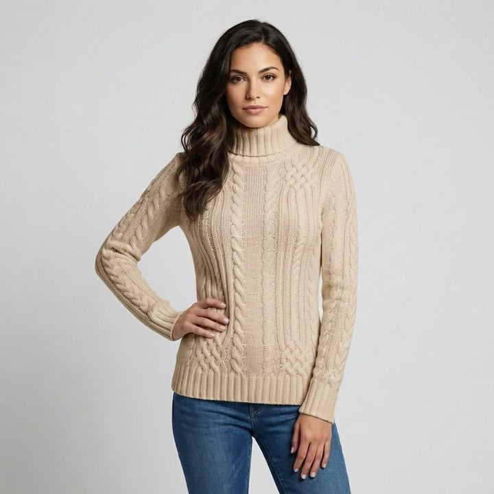 Maglione aderente a maglia con motivo a trecce