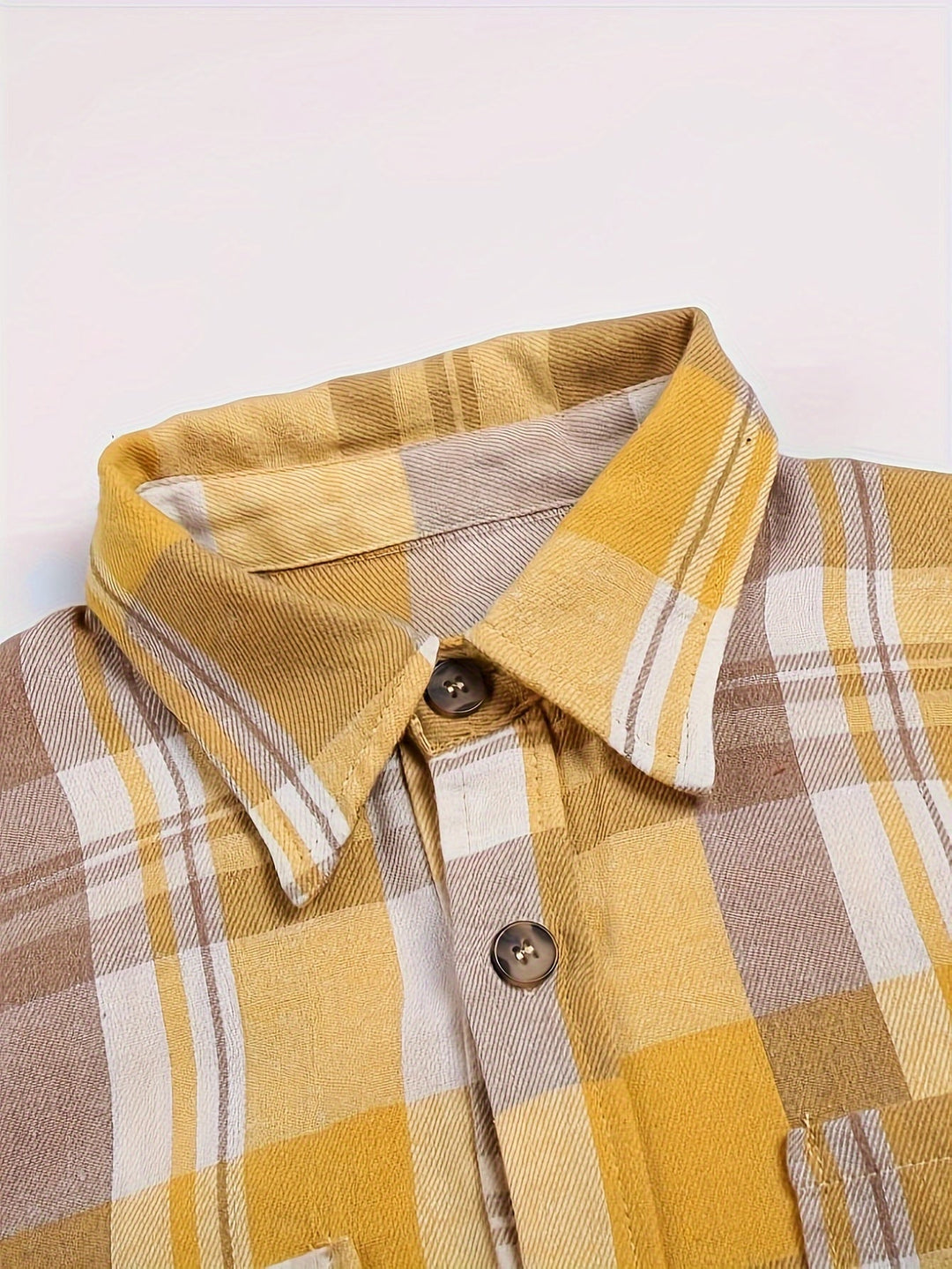 Drahomila | Camicia lunga a quadri in cotone con bottoni