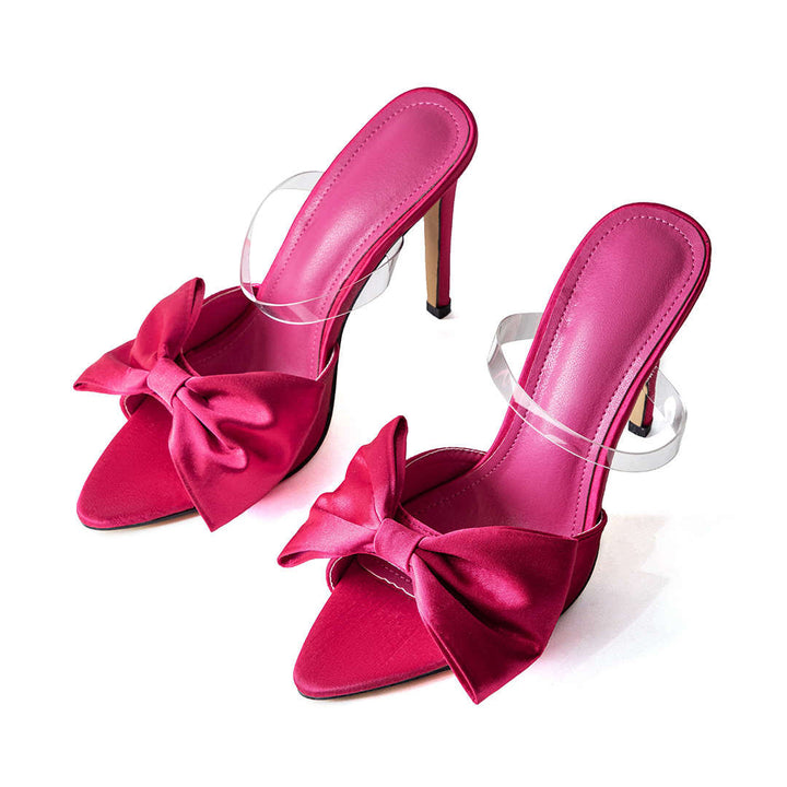 Slingback décolleté con tacco alto e fiocco