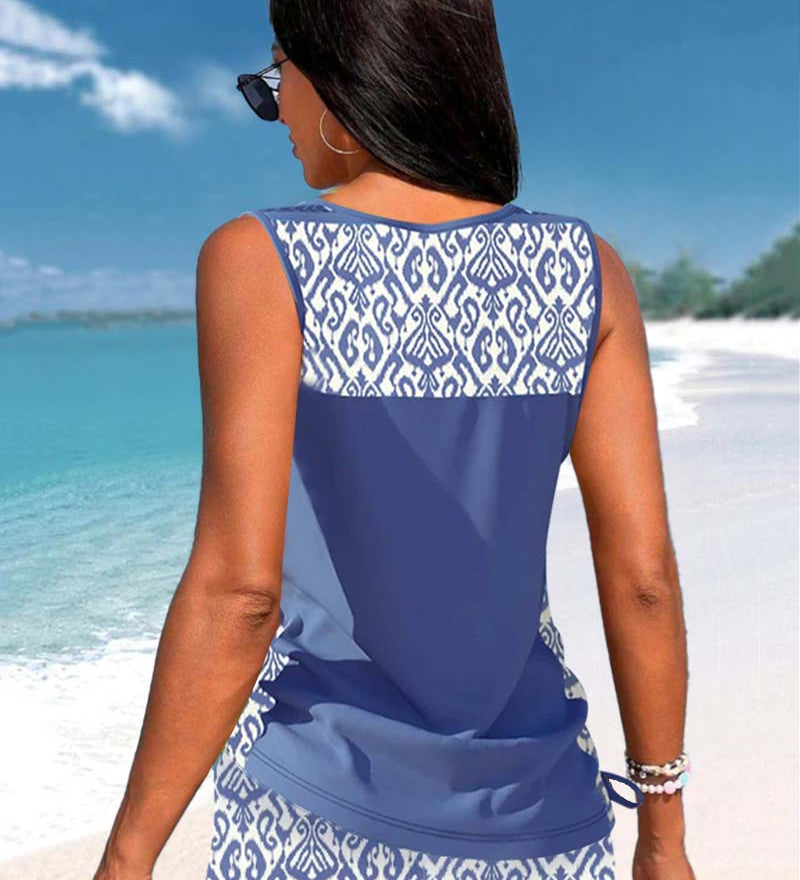 Márcia - Tankini s geometrickým vzorom