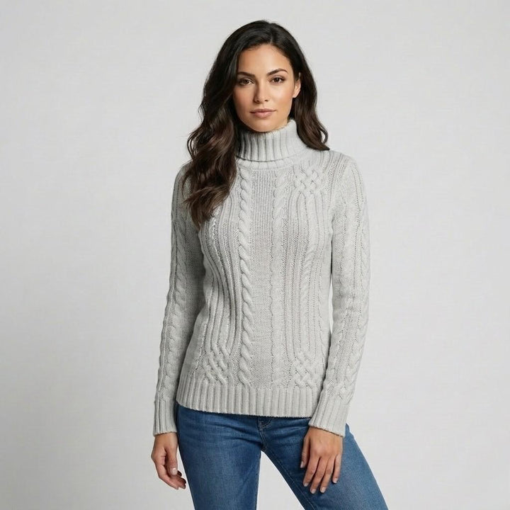 Maglione aderente a maglia con motivo a trecce