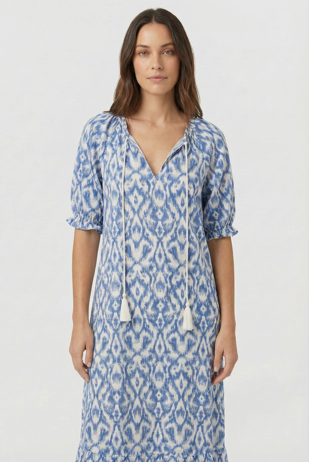 Denisa | Abito maxi floreale con scollatura a V