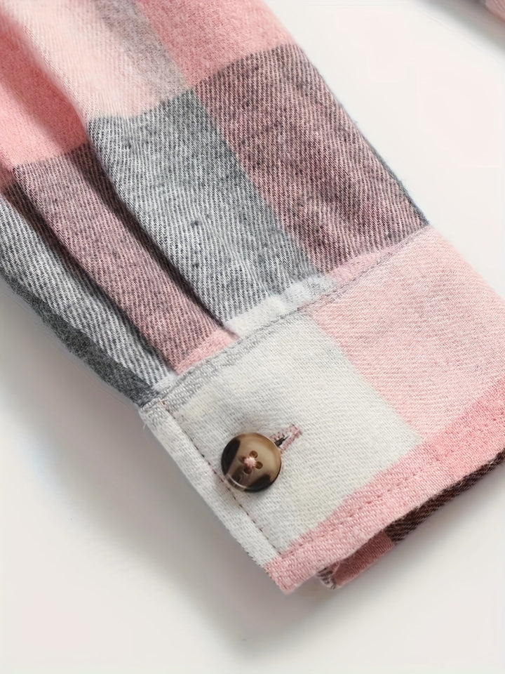 Drahomila | Camicia lunga a quadri in cotone con bottoni