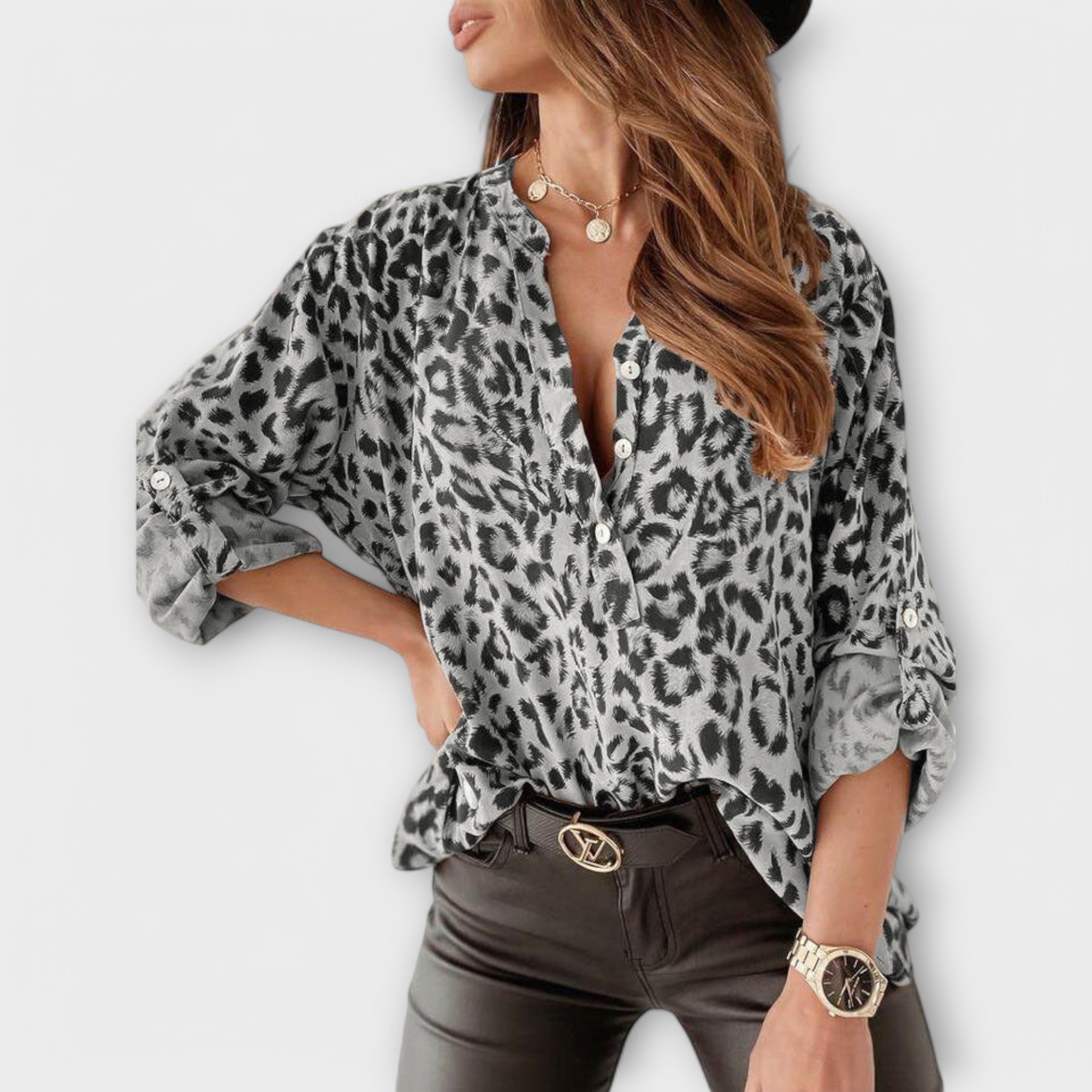 Ivana - Moderná blúzka s leopardím vzorom
