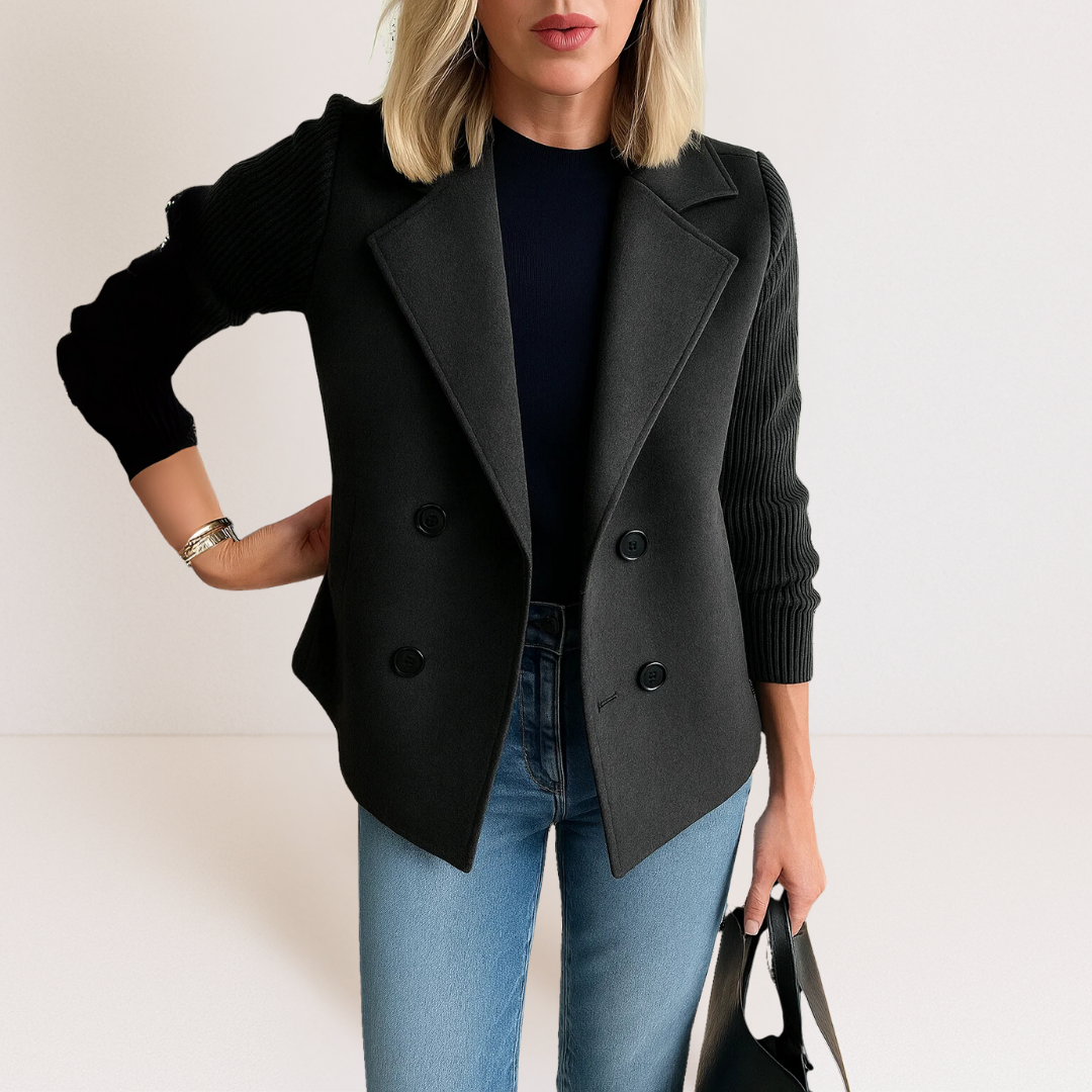 Marta - Elegantný Kabát s Pleteninou