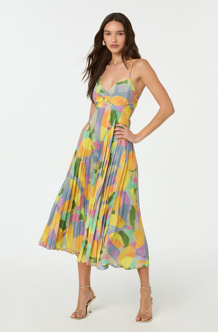 Teodora | Abito maxi blu con schiena scoperta