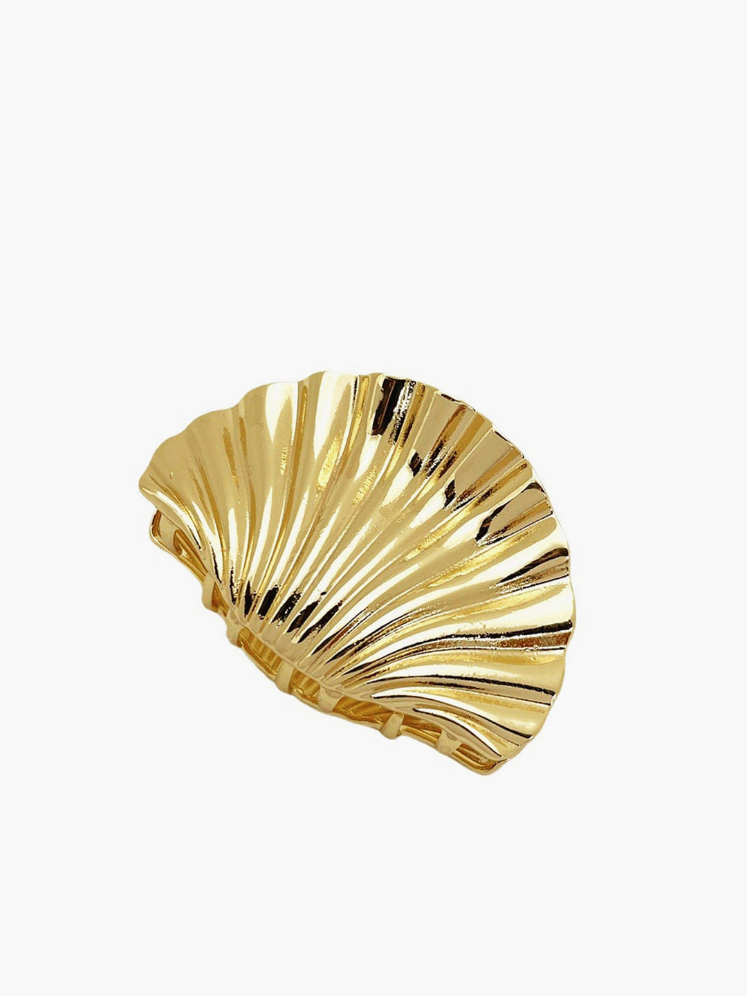 Fermaglio dorato per capelli a forma di conchiglia