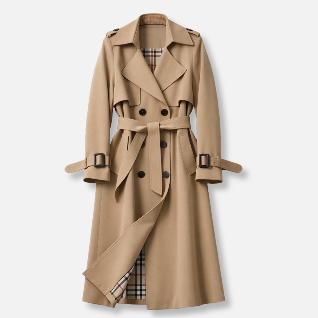 Trench con cintura e bottoni