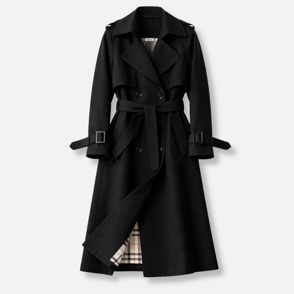 Trench con cintura e bottoni