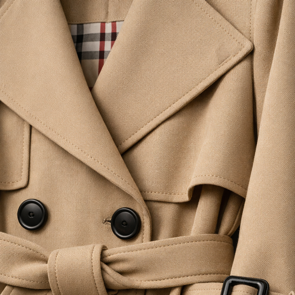 Trench con cintura e bottoni