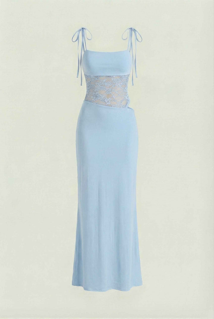 Klára | Abito maxi aderente blu