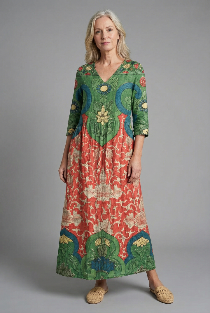 Vanda | Abito maxi elegante con maniche lunghe