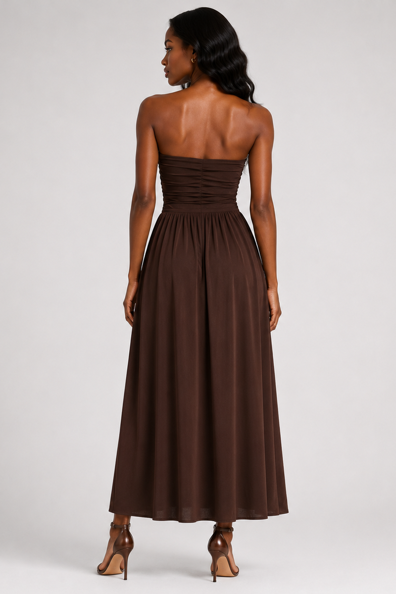 Anita | Abito maxi plissettato senza spalline