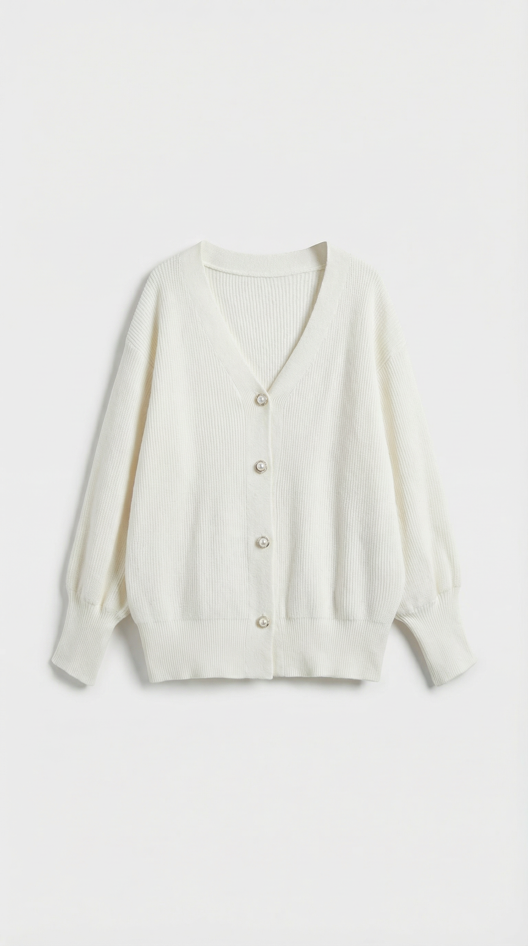 Cardigan lavorato a maglia con bottoni effetto madreperla