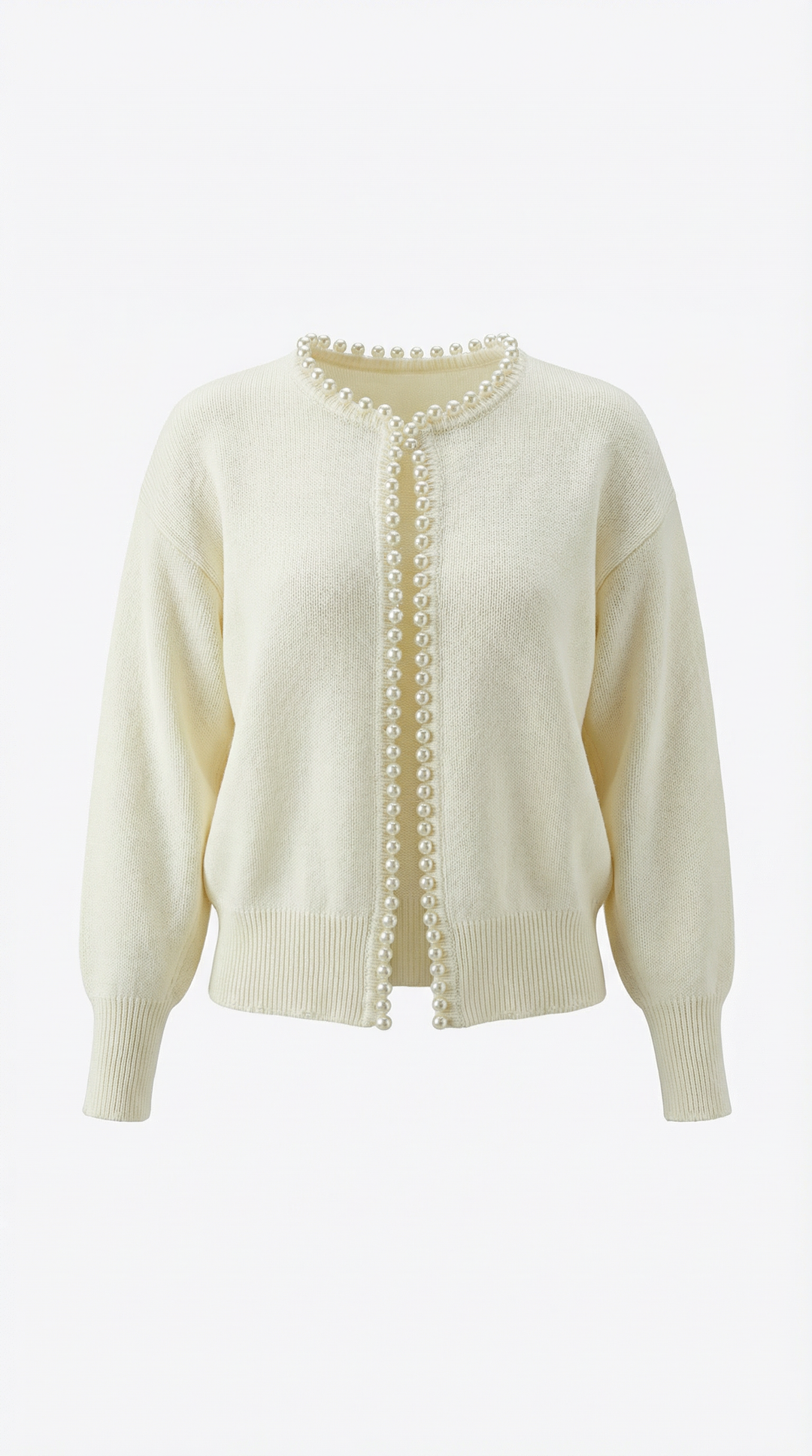 Cardigan lavorato con bottoni in madreperla