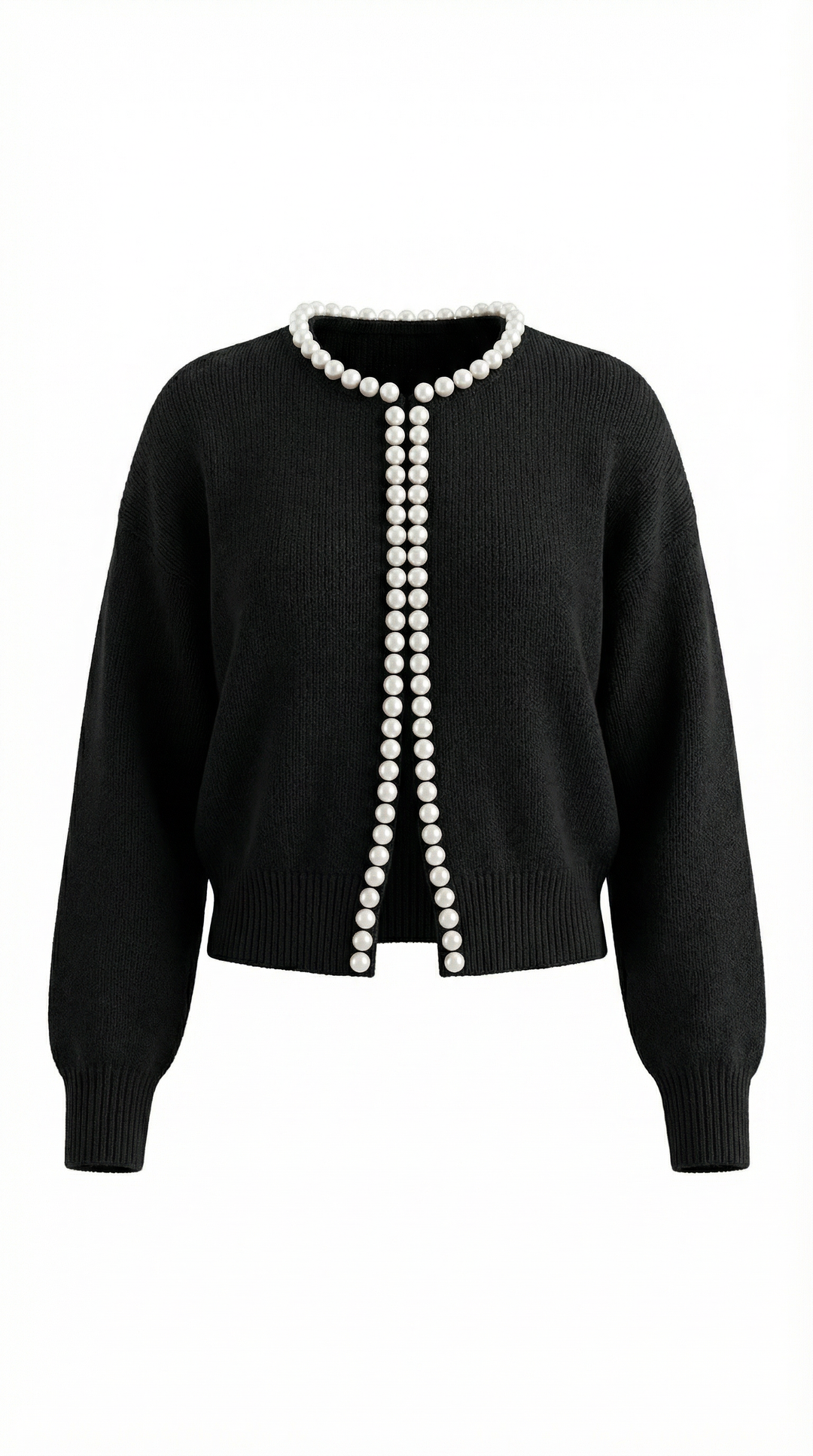 Cardigan lavorato con bottoni in madreperla