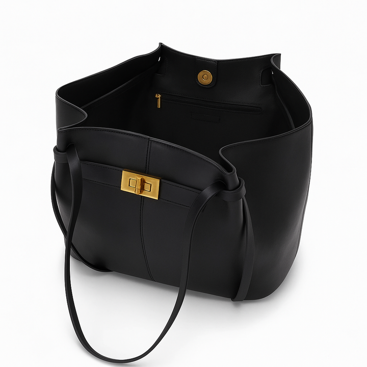 Grande borsa tote con chiusura girevole
