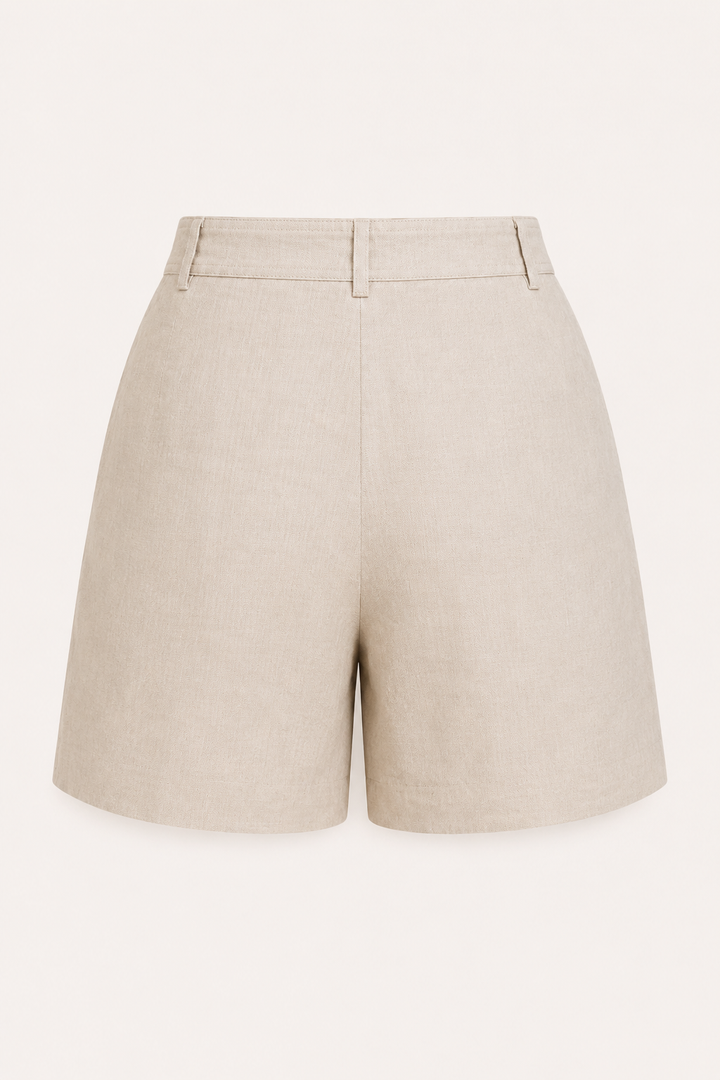 Pantaloni corti plissettati con vita alta