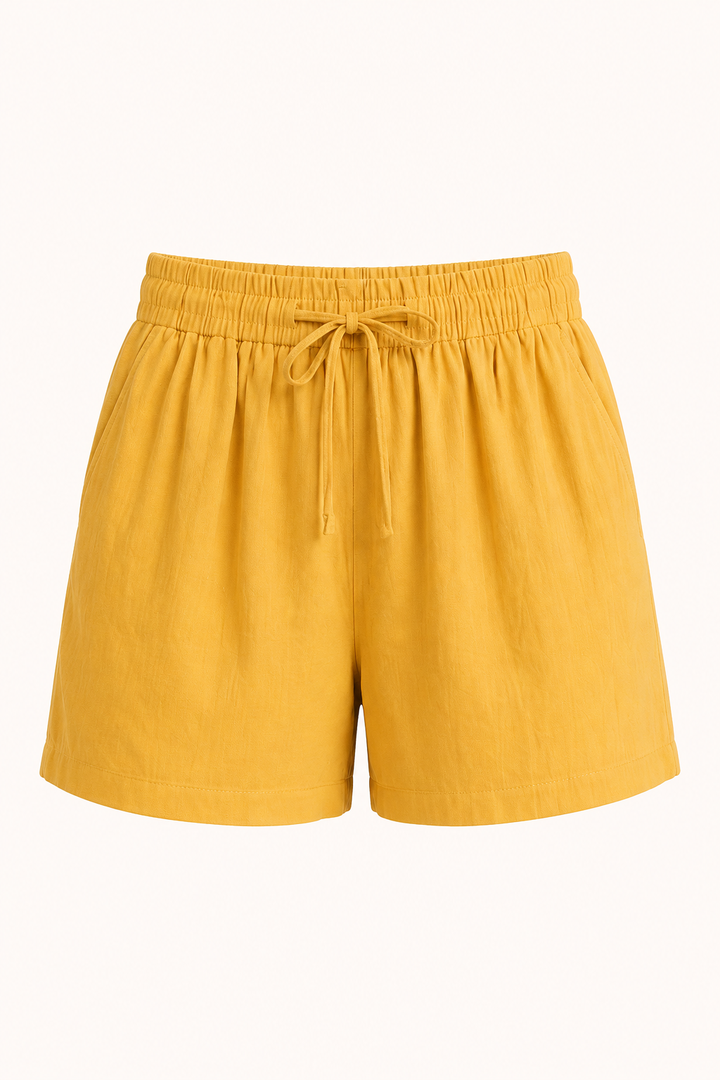 Pantaloni corti larghi con coulisse in vita